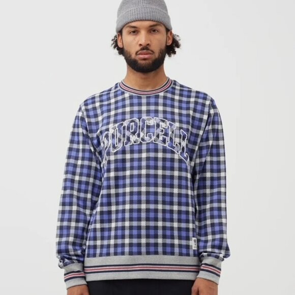 Todd Snyder x Converse Jack‎ Purcell Sweatshirt Blue Plaid Size L Collab - Picture 1 of 8